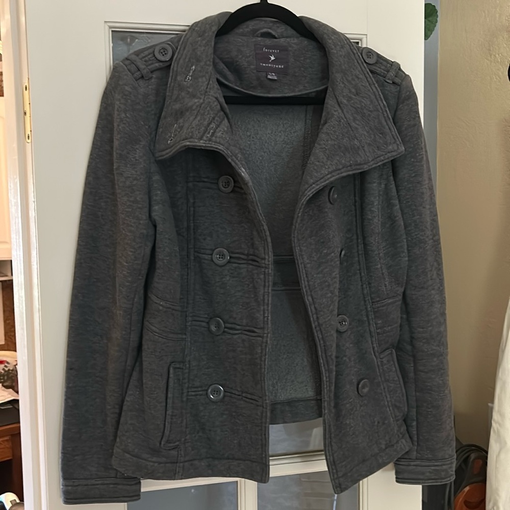 Forever 21 military gray style jacket sz L